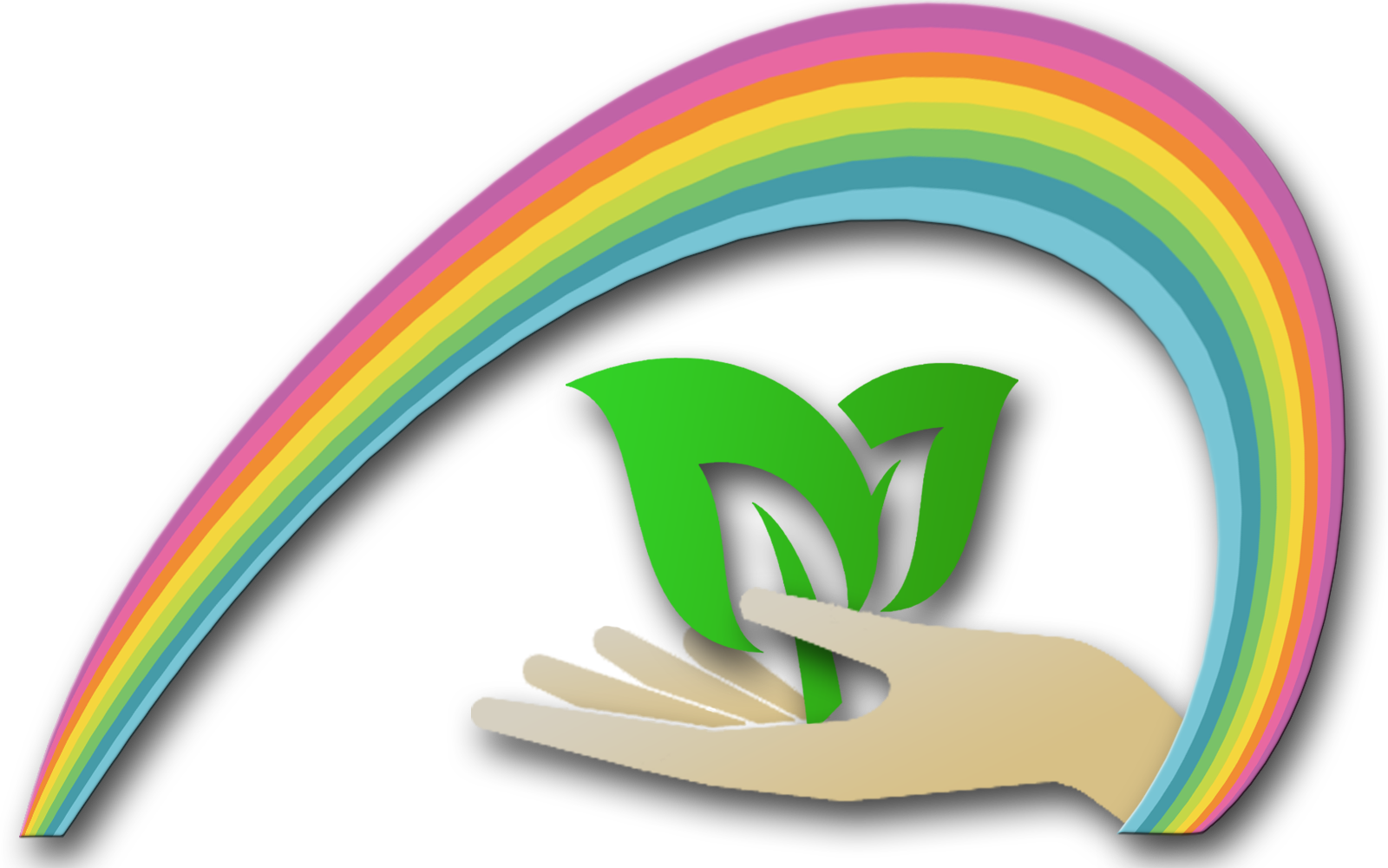 Logo mit Regenbogen